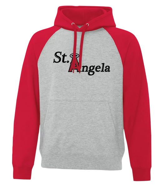 St. Angela Adult Fleece Two Tone Hoodie With Printed Logo