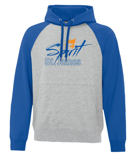 St. James Adult Fleece Two Tone Hoodie With Printed Logo
