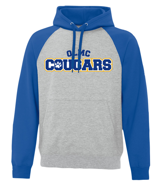 OLMC Cougars Adult Fleece Two Tone Hoodie With Printed Logo
