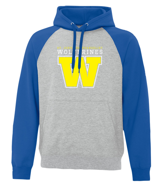 Wolverines Adult Fleece Two Tone Hoodie With Printed Logo