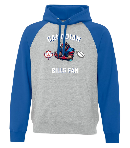 Bills Fan Adult Cotton Hooded Two-tone Sweatshirt with Printed Logo