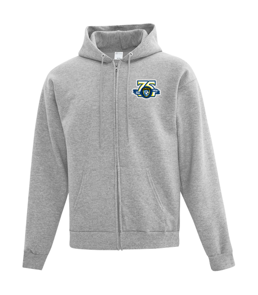 Caboto Soccer Club 75th Anniversary Adult Cotton Full Zip Hooded Sweatshirt with Embroidered Logo