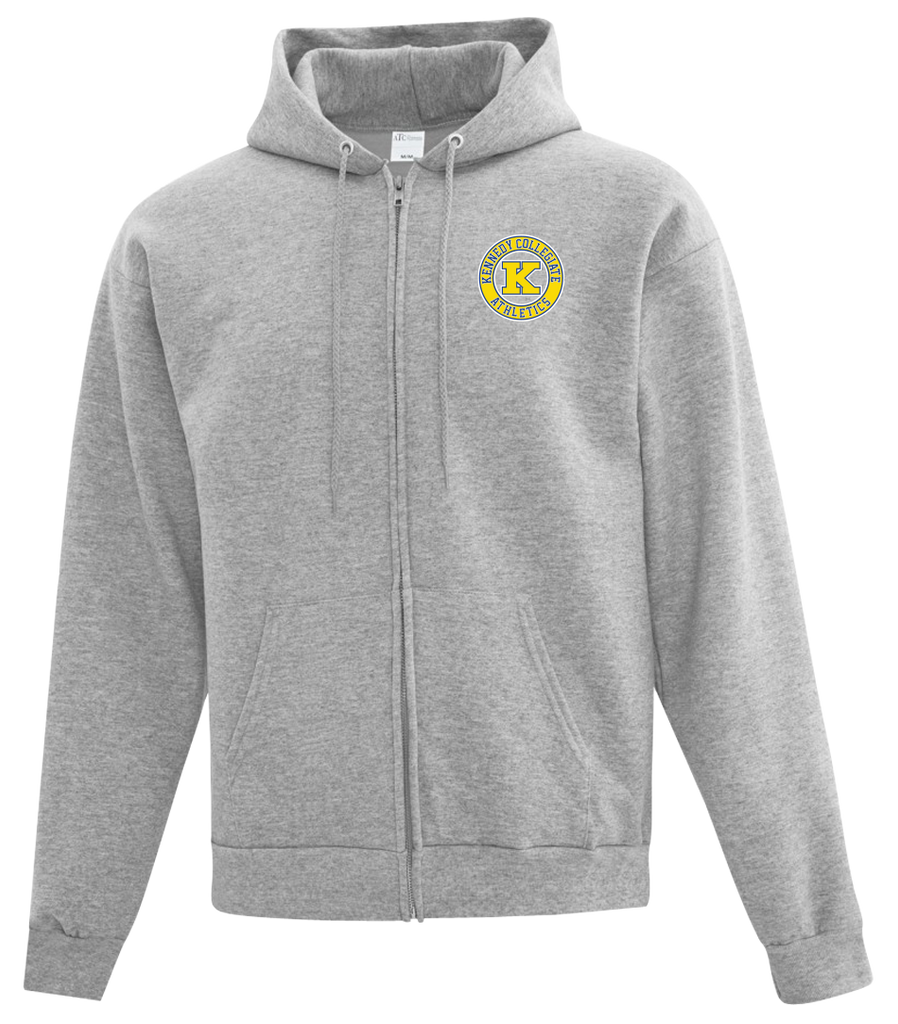 Kennedy Athletics Adult Cotton Full Zip Hooded Sweatshirt with Left Chest Embroidered Logo