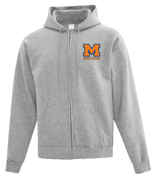 Vincent Massey Adult Cotton Full Zip Hooded Sweatshirt with Left Chest Embroidered Logo