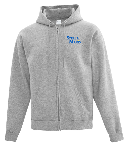Stella Maris Youth Cotton Full Zip Hooded Sweatshirt with Left Chest Embroidered Logo