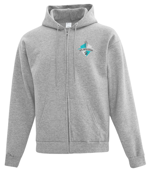 St. William Youth Cotton Full Zip Hooded Sweatshirt with Left Chest Embroidered Logo