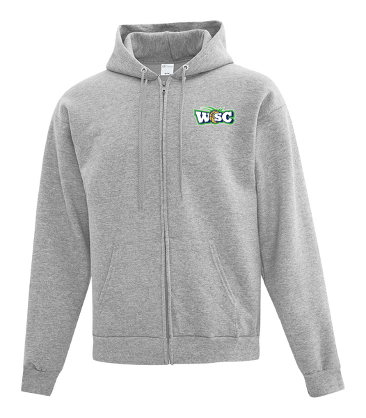 WSC Adult Cotton Full Zip Hooded Sweatshirt with Left Chest Embroidered Logo