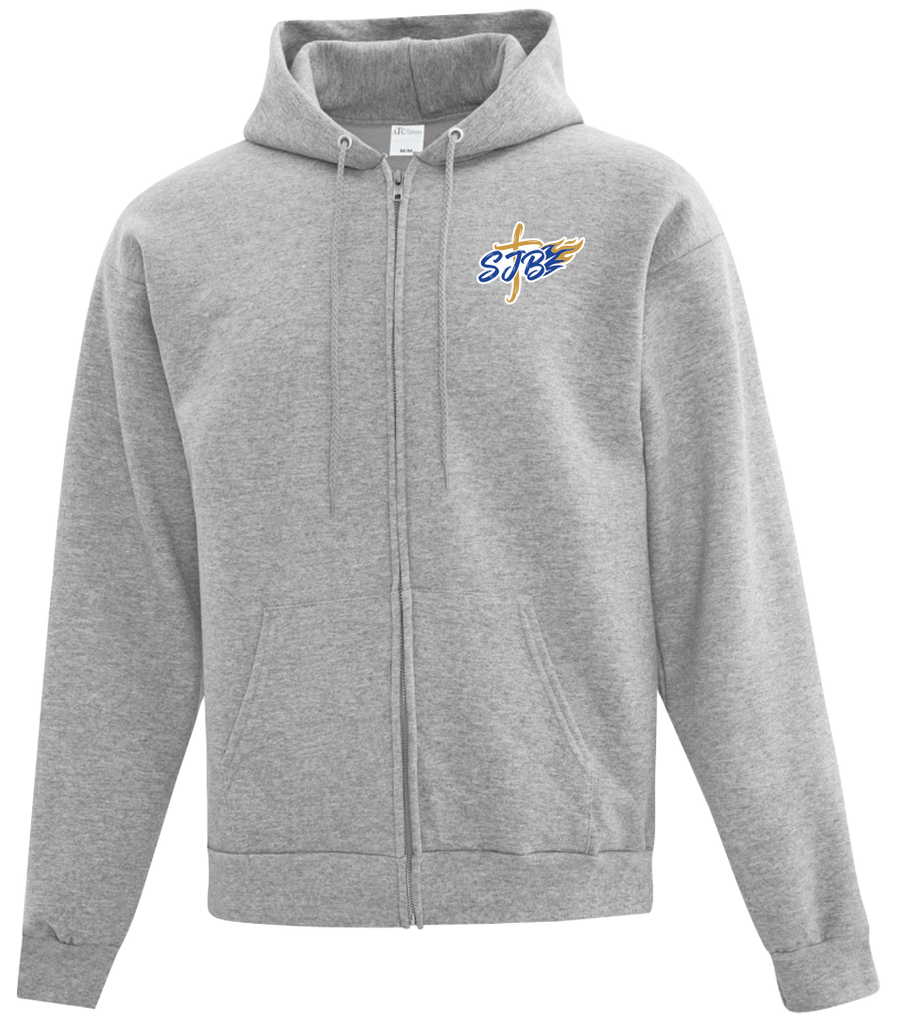 St. John the Baptist Youth Cotton Full Zip Hooded Sweatshirt with Left Chest Embroidered Logo