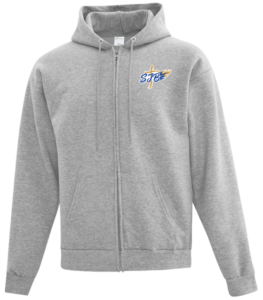 St. John the Baptist Youth Cotton Full Zip Hooded Sweatshirt with Left Chest Embroidered Logo