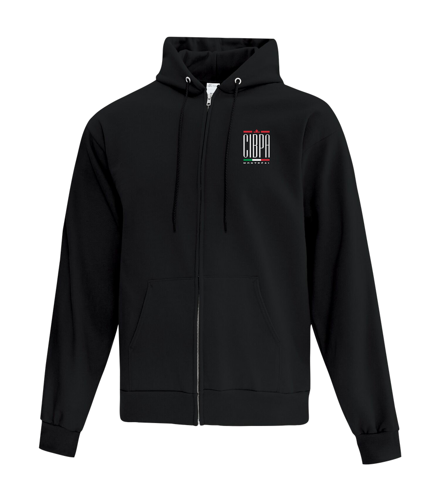 CIBPA Montreal Adult Cotton Full Zip Hooded Sweatshirt with Left Chest Embroidered Logo