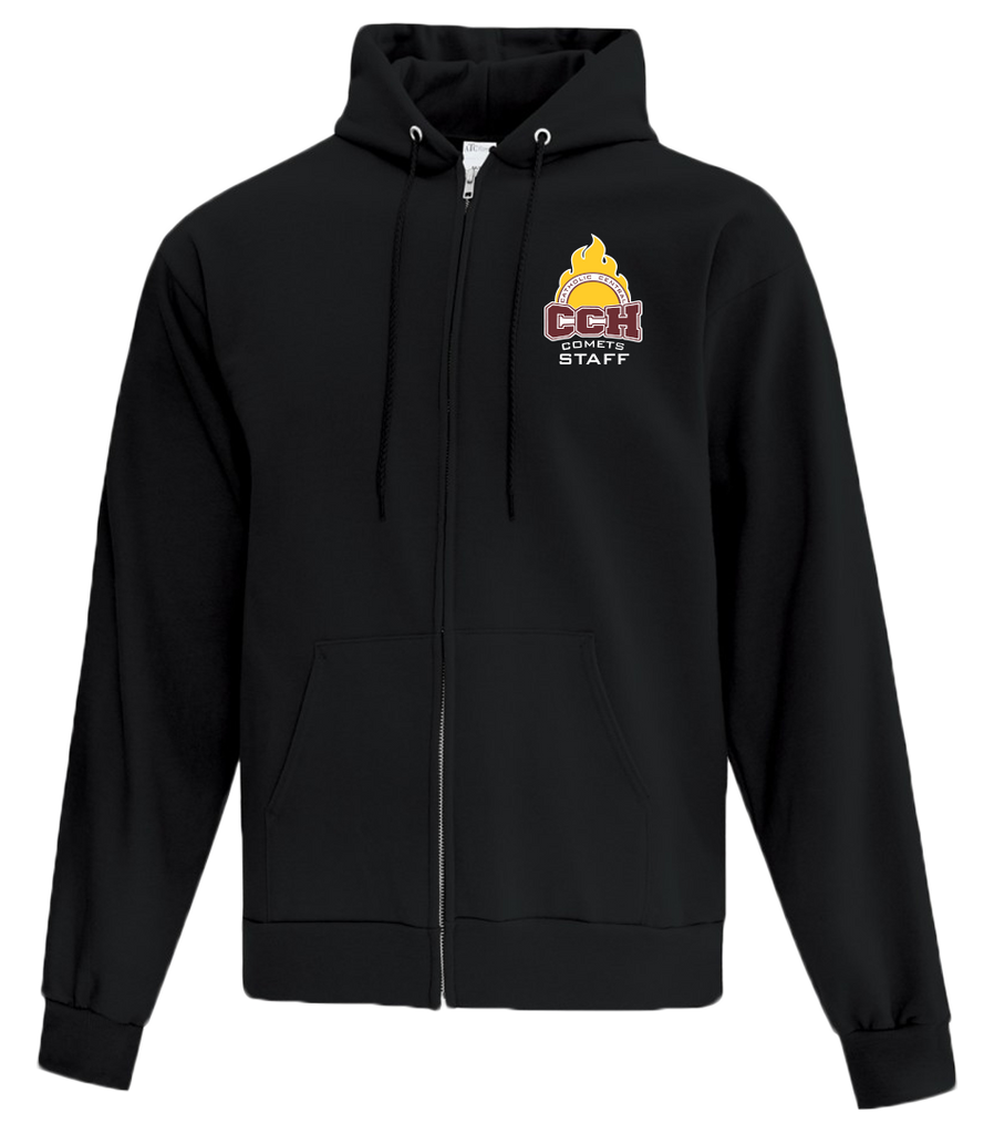 Catholic Central Adult Cotton Full Zip Hooded Sweatshirt with Left Chest Embroidered Logo