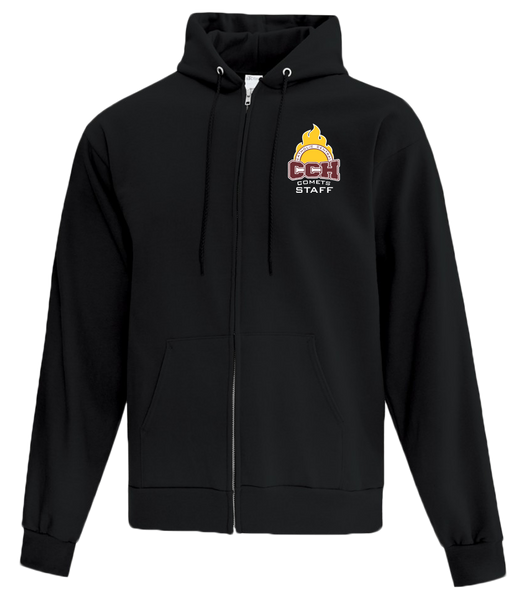 Catholic Central Adult Cotton Full Zip Hooded Sweatshirt with Left Chest Embroidered Logo