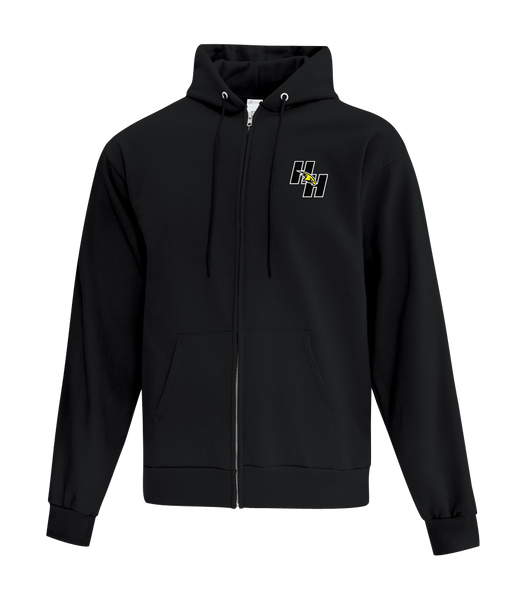 Hetherington Adult Cotton Full Zip Hooded Sweatshirt with Left Chest Embroidered Logo