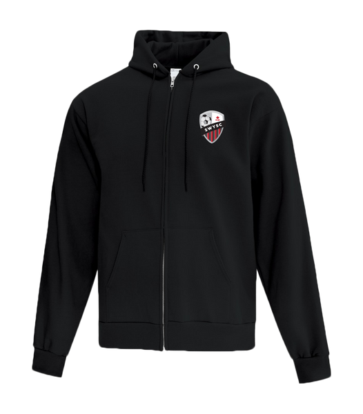 SWYSC Adult Cotton Full Zip Hooded Sweatshirt with Left Chest Embroidered Logo