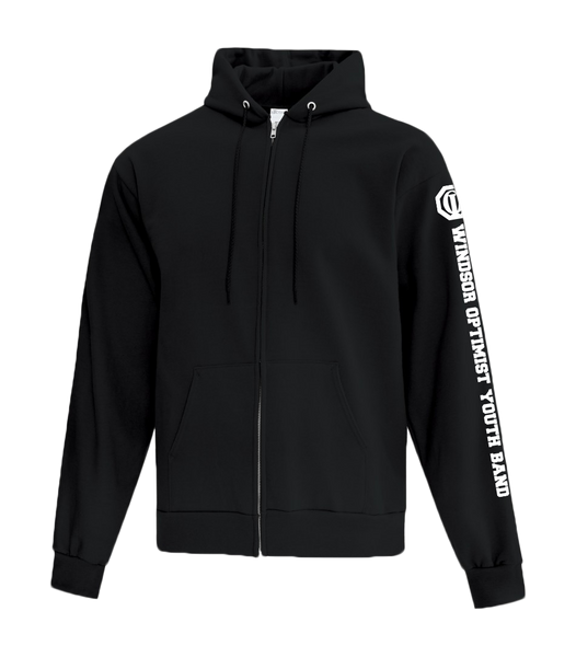 Windsor Optimist Band Adult Cotton Full Zip Hooded Sweatshirt with Printed Logo