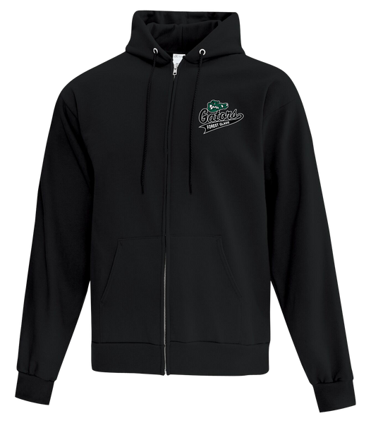 Forest Glade Youth Cotton Full Zip Hooded Sweatshirt with Left Chest Embroidered Logo