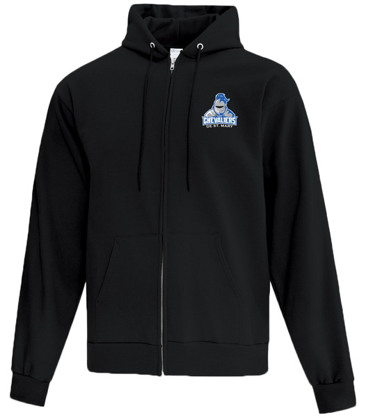 Les Chevaliers De St. Mary Youth Cotton Full Zip Hooded Sweatshirt with Left Chest Embroidered Logo
