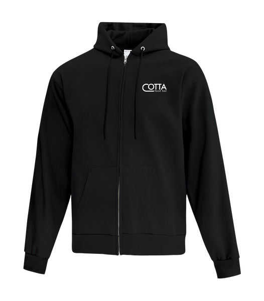 Cotta Adult Cotton Full Zip Hooded Sweatshirt with Left Chest Embroidered Logo