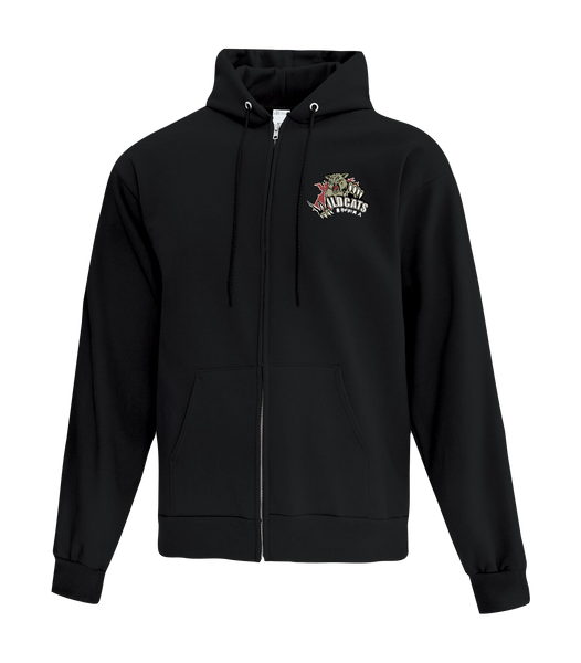 Wildcats SPFHA Youth Cotton Full Zip Hooded Sweatshirt with Left Chest Embroidered Logo
