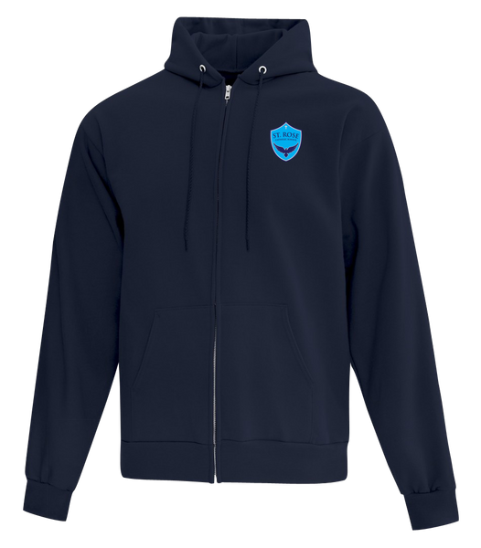 St. Rose Youth Cotton Full Zip Hooded Sweatshirt with Embroidered Left Chest & Personalization