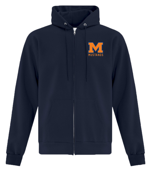 Vincent Massey Adult Cotton Full Zip Hooded Sweatshirt with Left Chest Embroidered Logo