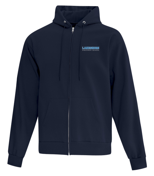 Lakeshore Discovery Adult Cotton Full Zip Hooded Sweatshirt with Left Chest Embroidered Logo