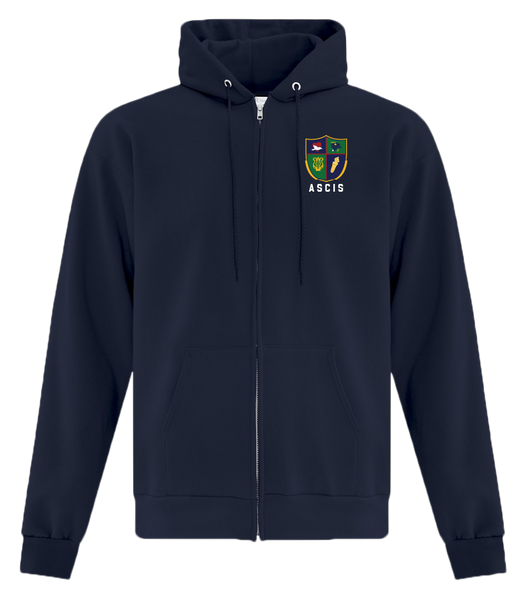 Ste. Cécile Adult Cotton Full Zip Hooded Sweatshirt with Left Chest Embroidered Logo