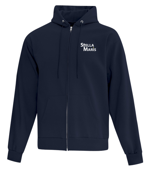 Stella Maris Youth Cotton Full Zip Hooded Sweatshirt with Left Chest Embroidered Logo