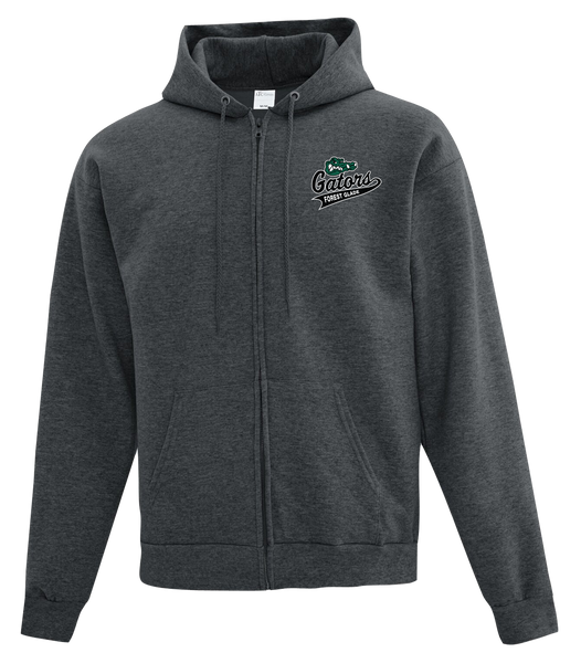 Forest Glade Youth Cotton Full Zip Hooded Sweatshirt with Left Chest Embroidered Logo