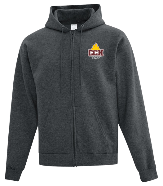 Catholic Central Adult Cotton Full Zip Hooded Sweatshirt with Left Chest Embroidered Logo