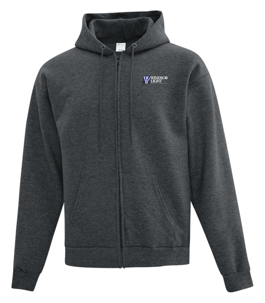 Windsor Light Music Theatre Youth Cotton Full Zip Hooded Sweatshirt with Left Chest Embroidered Logo
