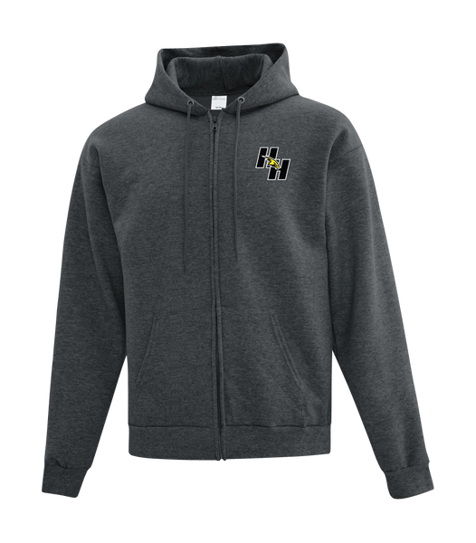 Hetherington Adult Cotton Full Zip Hooded Sweatshirt with Left Chest Embroidered Logo