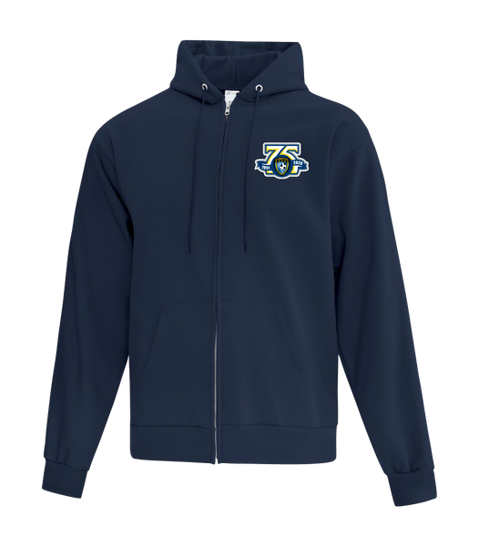 Caboto Soccer Club 75th Anniversary Adult Cotton Full Zip Hooded Sweatshirt with Embroidered Logo