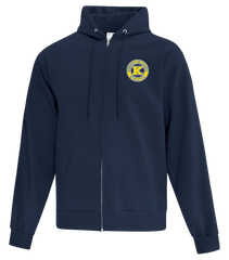 Kennedy Athletics Adult Cotton Full Zip Hooded Sweatshirt with Left Chest Embroidered Logo