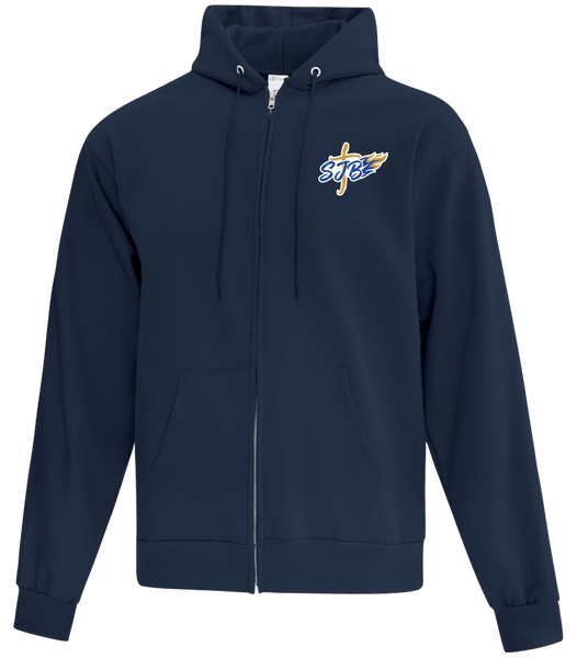 St. John the Baptist Adult Cotton Full Zip Hooded Sweatshirt with Left Chest Embroidered Logo