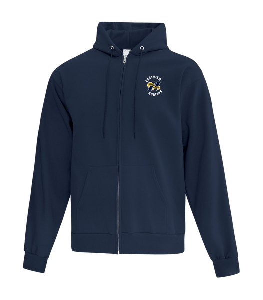 Eastview-Horizon Youth Cotton Full Zip Hooded Sweatshirt with Left Chest Embroidered Logo