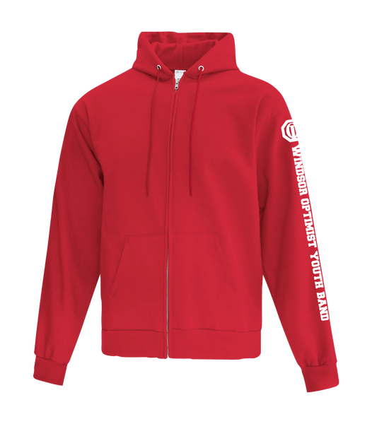 Windsor Optimist Band Adult Cotton Full Zip Hooded Sweatshirt with Printed Logo