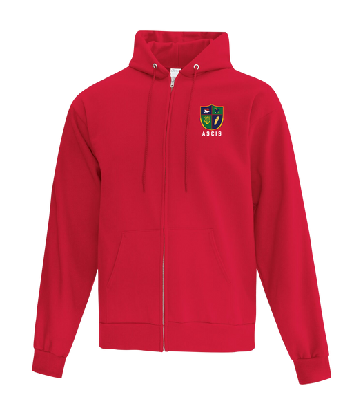Ste. Cécile Adult Cotton Full Zip Hooded Sweatshirt with Left Chest Embroidered Logo