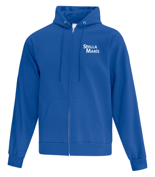 Stella Maris Youth Cotton Full Zip Hooded Sweatshirt with Left Chest Embroidered Logo