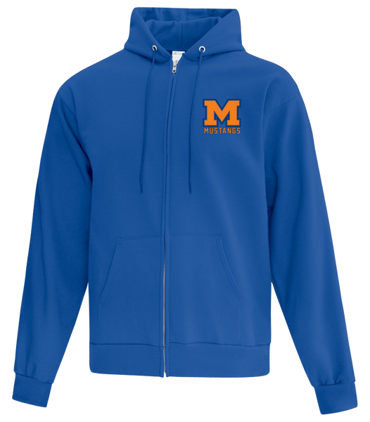 Vincent Massey Adult Cotton Full Zip Hooded Sweatshirt with Left Chest Embroidered Logo