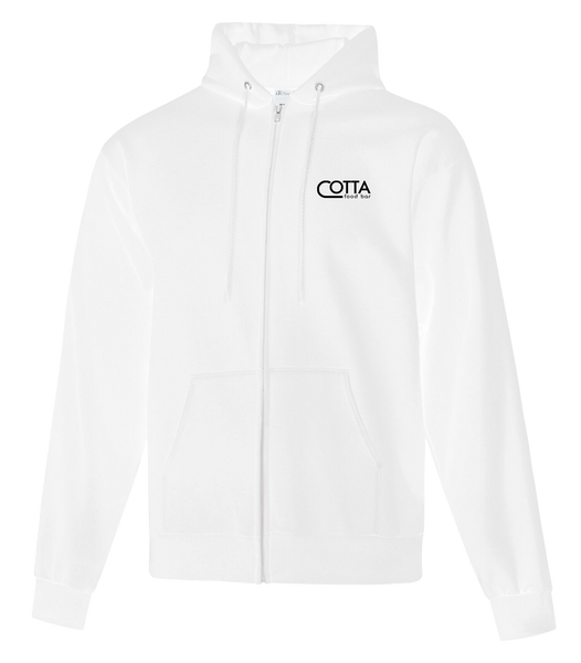 Cotta Adult Cotton Full Zip Hooded Sweatshirt with Left Chest Embroidered Logo