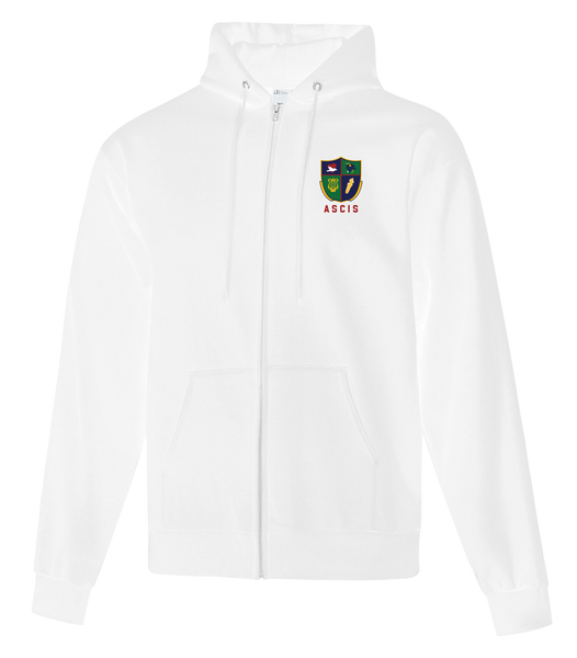 Ste. Cécile Adult Cotton Full Zip Hooded Sweatshirt with Left Chest Embroidered Logo