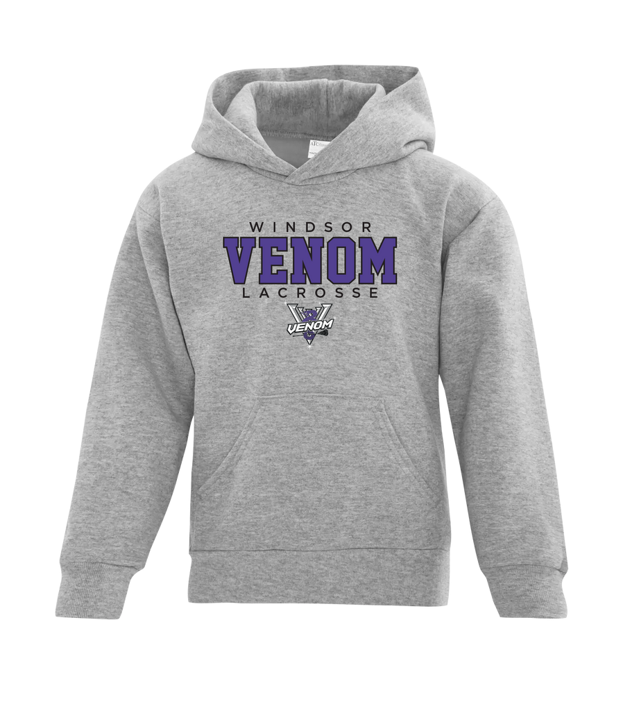 Windsor Venom Lacrosse Youth Cotton Pull Over Hooded Sweatshirt with Printed Logo
