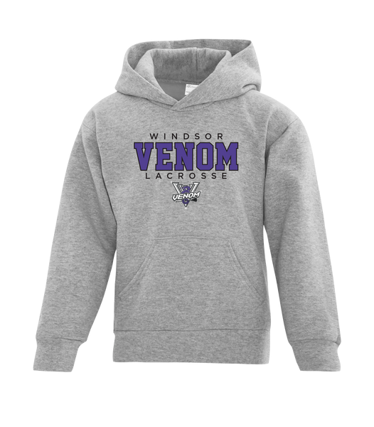 Windsor Venom Lacrosse Youth Cotton Pull Over Hooded Sweatshirt with Printed Logo
