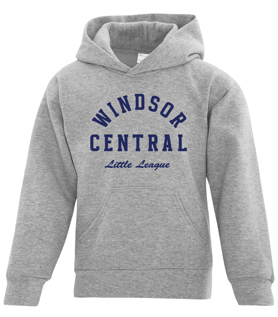 "Windsor Central Little League" Youth Cotton Pull Over Hooded Sweatshirt with Printed Logo