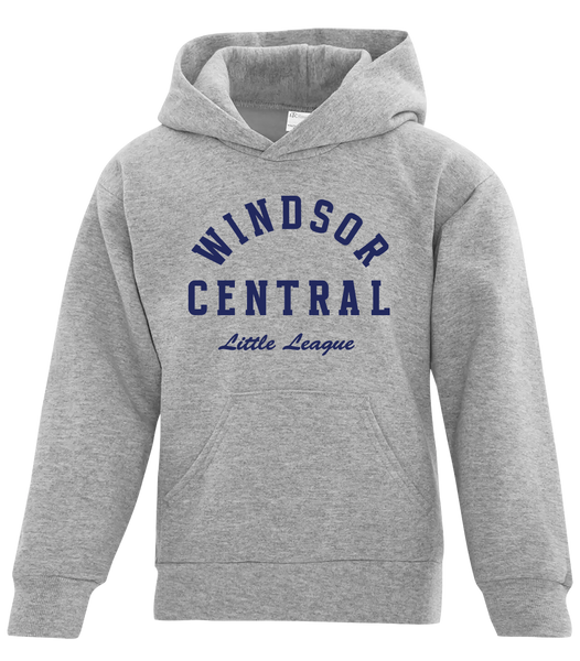 "Windsor Central Little League" Youth Cotton Pull Over Hooded Sweatshirt with Printed Logo