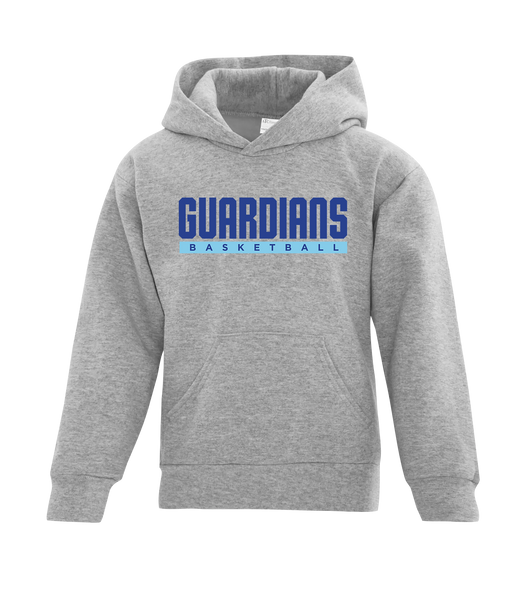 Guardians Basketball Block Letters Youth Cotton Pull Over Hooded Sweatshirt with Printed Logo