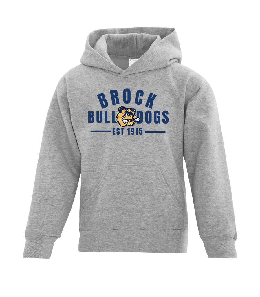 General Brock EST 1915 Youth Cotton Pull Over Hooded Sweatshirt with Printed Logo