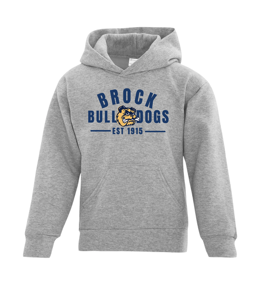 General Brock EST 1915 Youth Cotton Pull Over Hooded Sweatshirt with Printed Logo