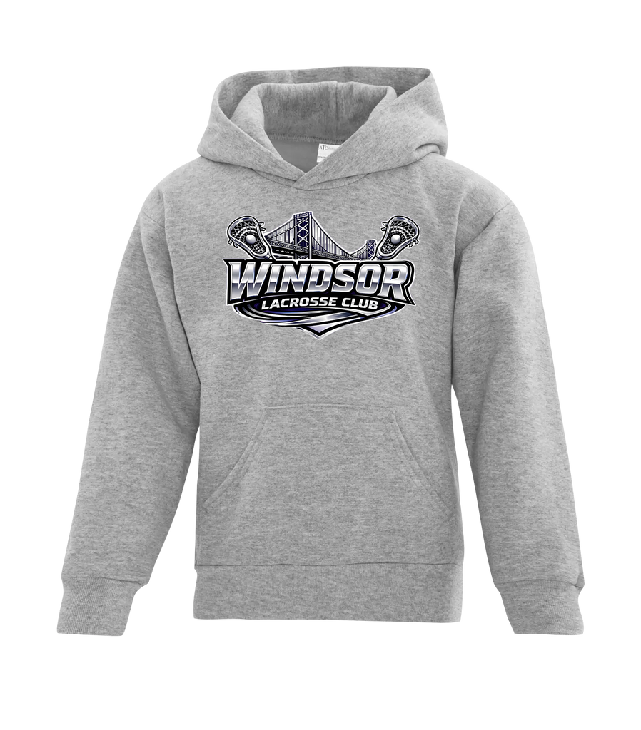 Windsor Lacrosse Club Youth Cotton Pull Over Hooded Sweatshirt with Printed Logo